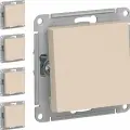 Механизм выключателя/переключателя проходного Schneider Electric AtlasDesign одноклавишный бежевый (комплект из 4 шт.)