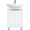 Тумба с раковиной Misty Смайл 50 для ванной, белая эмаль, МДФ/ЛДСП