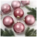 Набор стеклянных шаров 10 см розовый бархат mix, 4 шт