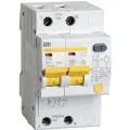 Выключатель автом. дифф. тока IEK MAD10-2-016-C-030 АД12 16A тип C 4.5kA 30мА AC 2П 230В 3мод белый (упак:1шт)