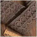 Тесьма вязаная KRUZHEVO 50мм TBY-6368 кружево хлопок цв.21 какао уп.10м