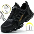 Защитная обувь с дышащей сеткой мужские рабочие ботинки cо стальным носком