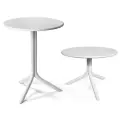 Стол пластиковый садовый Step + Step Mini Ø60 см, Италия, журнальный, для балкона, круглый, трансформер, Nardi, белый