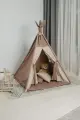 Вигвам для детей, 130х100х100, лен, палатка, 2 подушки, коврик