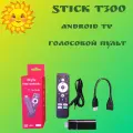 4K ТВ Стик T300 OTT Android ТВ Стик с медиаплеером голосовой пульт