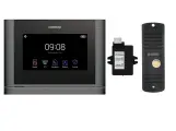 Комплект видеодомофона и вызывной панели COMMAX CDV-70MF (Темное серебро Black smog) / AVC 305 (Черная) + Модуль VZ Для координатного подъездного домофона