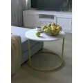 Стол журнальный Соло. Белый/золотой.