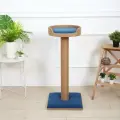 Когтеточка для кошек IvPet Столбик с лежанкой 93*40*36, Джут, микровелюр, IvPetRoom, синий