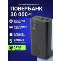 Повербанк Powerbank 30000mah с быстрой зарядкой для айфона, пауэрбанк, внешний аккумулятор для телефона, черный