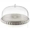 Подставка для торта Guzzini Tiffany с крышкой, 30 см, серо-бежевый, пластик/акрил (199501158)