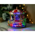 Светодинамическая миниатюра карусель - зимний карнавал с цветными LED-огнями, динамикой и музыкой, полистоун, 23x23x24 см, Kaemingk (Lumineo) 481510