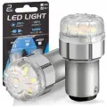 Светодиодная лампа Novsight 1157 P21/5W цоколь BAY15D 2шт двухкантактная 3000К желтый свет LED автомобильная