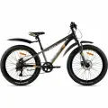 Велосипед горный SITIS CROSSER 24 HD (2024) Black-Grey-Bronze для мальчиков, 7 скоростей, на рост 130-145 см