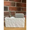 Кухонный диспенсер Kitchen для моющего средства , дозатор для мыла с губкой, Камень белый
