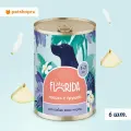 FLORIDA Консервы для собак Лосось с грушей, Влажный корм, 6 шт по 400 г