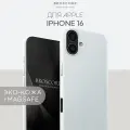 Экокожаный чехол Broscorp на Apple iPhone 16 (Айфон 16), искусственная кожа, белый