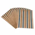 Пакет подарочный крафтовый Айрис 'Полоска', 31*10*42 см, 170 г/м2 (синий, коричневый, серебро), 12 шт