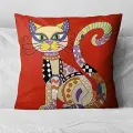 Подушка декоративная Египетская Кошечка 40х40 велюр