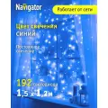 Гирлянда световой занавес Navigator 61 859, 1.5 х 1.2 м, синий свет, прозрачный провод, IP20