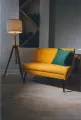 Диван офисный желтый на ножках мягкий на кухню прямой