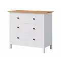 Деревянный комод для одежды 3 ящика белый/светло-коричневый хемнэс массив сосны, 108х50х96 см, икеа