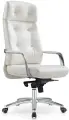 Кресло руководителя Бюрократ _DAO/WHITE, белый кожа крестовина алюминий