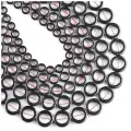 KamenOpt / Гематит бусины кольца 16 мм, на нитке 38 см, от 23 бусин, цвет: Черный