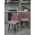 Мягкие стулья Милана для кухни и комнаты со спинкой / 4 шт, пыльная роза