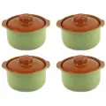 Набор из 4-х горшков-сотейников 0,4л (зеленый)