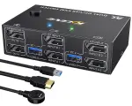 AIMOS KVM-переключатель DisplayPort 1.4 2 в 2, DP 1.4 KVM Switch