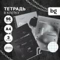 Тетрадь 96л, А4, клетка BG Мой выбор, soft-touch ламинация, тиснение фольгой, 3 шт. в упаковке