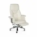 Кресло руководителя Norden Парламент, обивка экокожа, цвет слоновая кость, выдвижная опора для ног