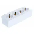 Розетка Systeme Electric Blanca четырехместная с заземлением, с защитными шторками, белая (комплект из 3 шт.)