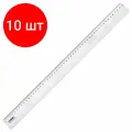 Комплект 10 шт, Линейка пластиковая 50 см, СТАММ, прозрачная, ЛН95