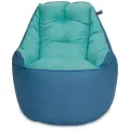 Кресло-мешок Пуффбери «Босс», размер большой, Эко-кожа и велюр Синий и голубой