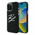 Lagerfeld для iPhone 16 Pro Max чехол Liquid Silicone Metal Logo Initials Hard Black