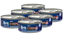 BRIT PREMIUM BY NATURE CAT для взрослых кошек с телятиной и сливками банка 100 гр 100 гр х 6 шт
