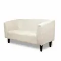Диван прямой авди 140х67х77 см, нераскладной, белый плюш-велюр
