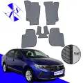 Автомобильные коврики EVA/ЕВА/ЭВА для Volkswagen Polo VI / Фольксваген Поло 6 2020 – н. в. серый черный