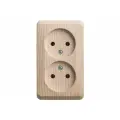 Розетка двойная Schneider Electric Этюд Дача Сосна без заземления без шторок PA16-005D, 10 шт.