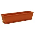 Ящик балконный «Алиция», 80 см, с поддоном, цвет терракотовый