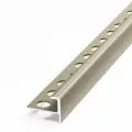 Профиль F-образный алюминиевый для плитки 10 мм Лука ПУ13, длина 2,7 м, анодированный шампань 042л