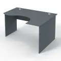 Стол эргономичный офисный СЭ-14 (правосторонний), Темно-Серый