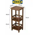 Приставной стол IKEA, квадратный, бамбуковая столешница, 2 уровня, 33x33x76 см