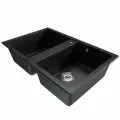 Мойка ML-GM23 двухчашевая, ультра-черная (344), 770*500*190мм NEW