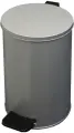 Ведро-контейнер для мусора (урна) Титан, 10л, с педалью, круглое, металл, серый металлик
