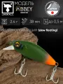 Воблер минноу на щуку/на головля/на судака/на окуня/на форель JACKALL Abbey Minnow 38SF цв. green pellet orange