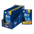 BRIT PREMIUM, Пауч для взрослых кошек, Лосось и Форель в соусе, 85г*14шт(1190гр)