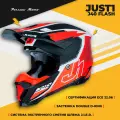 Шлем мотоциклетный кроссовый JUST1 J40 FLASH красный/белый матовый, 2XL