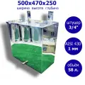 Бак для печи (бани) навесной 58 л. 500*470*250 мм 1,0 мм. Резьба 3/4.